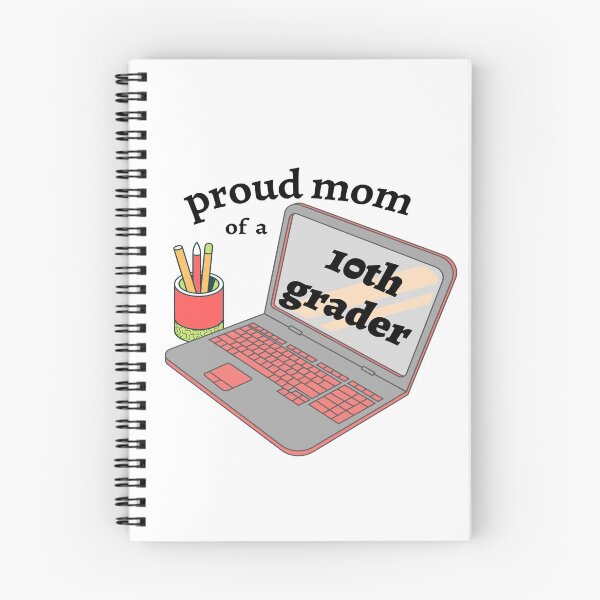 Item preview, proud mom of a 10th grader, laptop graphic designed and sold by Jessi-Sketches.