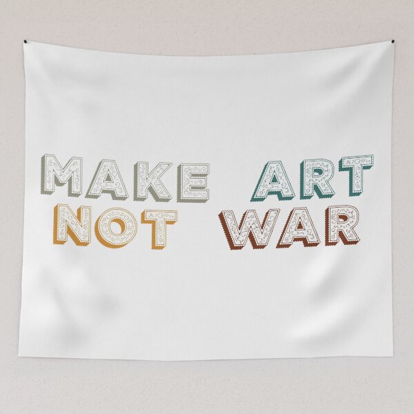 Item preview, Make art not war - retro swirl designed and sold by annaguerrawords.