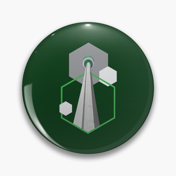 Item preview, Tall Tower Green Hexagon - CN Canada Tower designed and sold by mitevisuals.