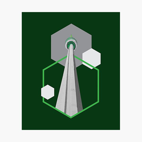 Tall Tower Green Hexagon - CN Canada Tower Photographic Print