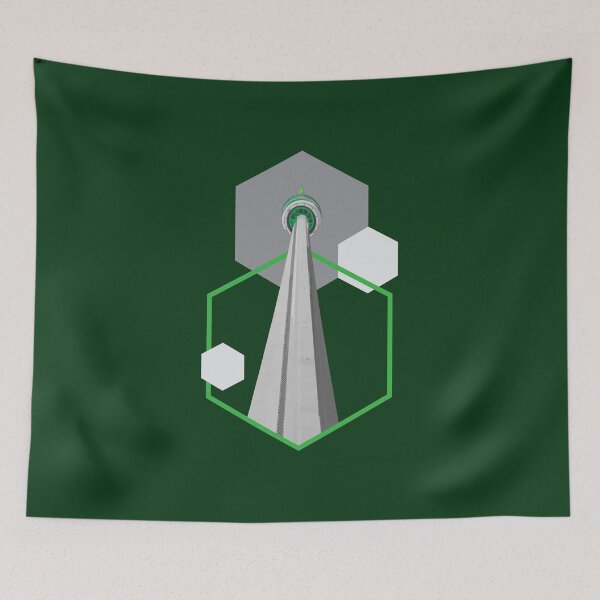 Item preview, Tall Tower Green Hexagon - CN Canada Tower designed and sold by mitevisuals.