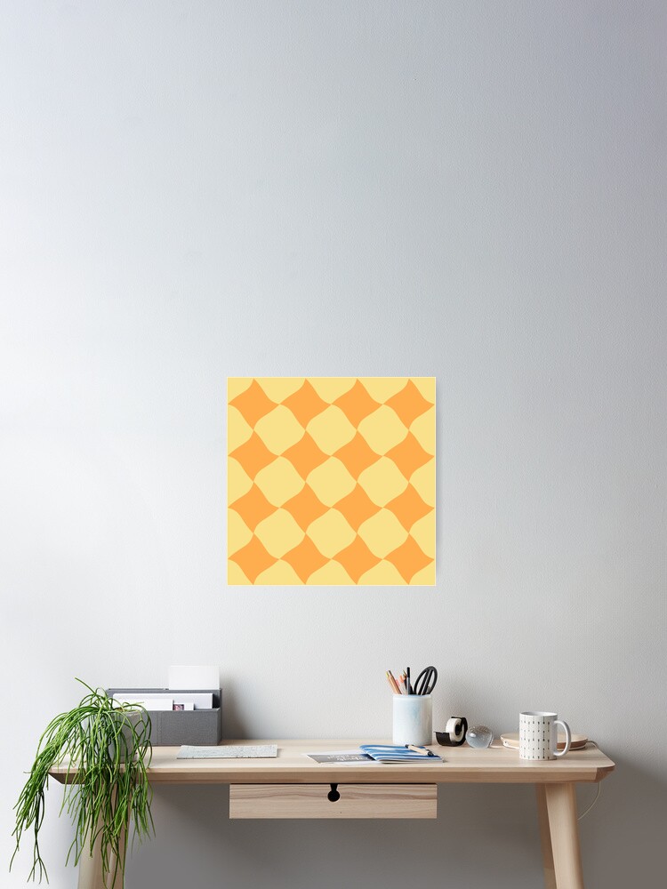 Thumbnail 2 of 3, Poster, Square Retro Pattern Yellow designed and sold by Lizooshop.