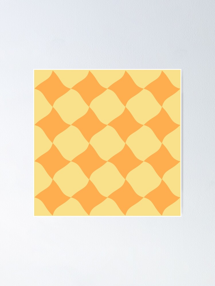 Thumbnail 1 of 3, Poster, Square Retro Pattern Yellow designed and sold by Lizooshop.