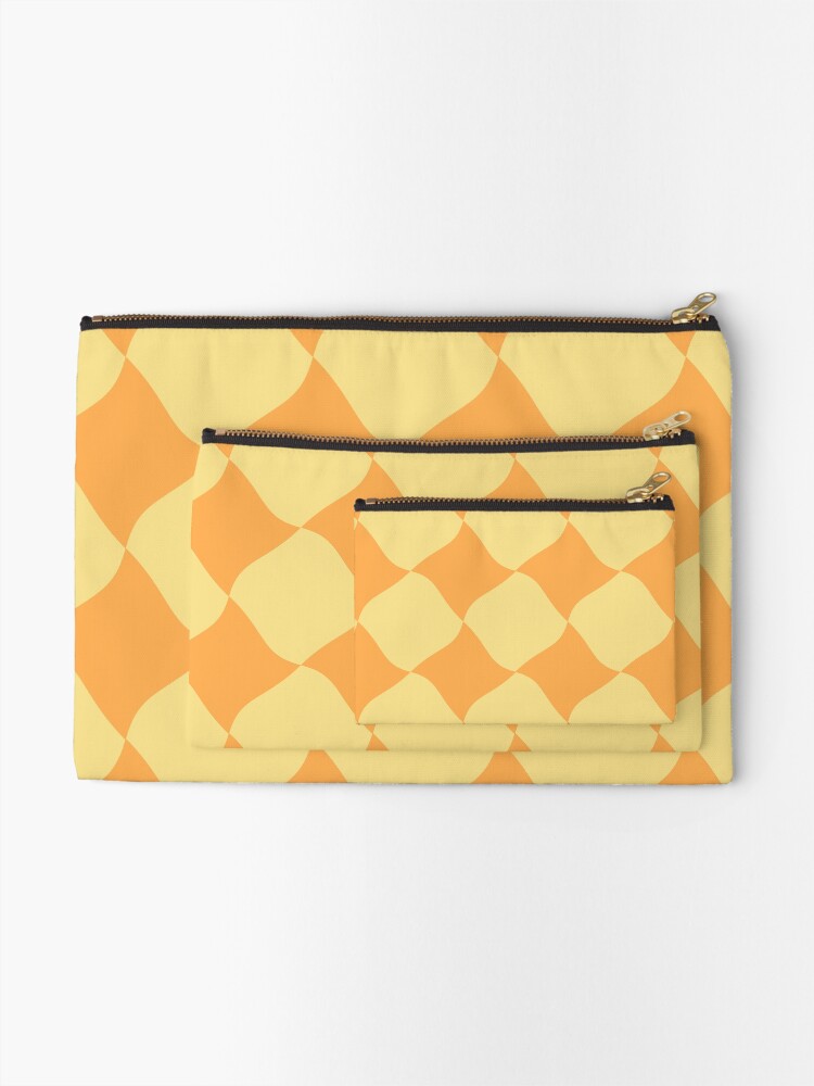 Thumbnail 2 of 4, Zipper Pouch, Square Retro Pattern Yellow designed and sold by Lizooshop.