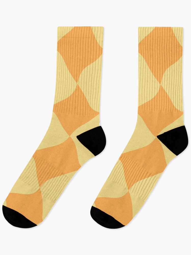Thumbnail 1 of 5, Socks, Square Retro Pattern Yellow designed and sold by Lizooshop.