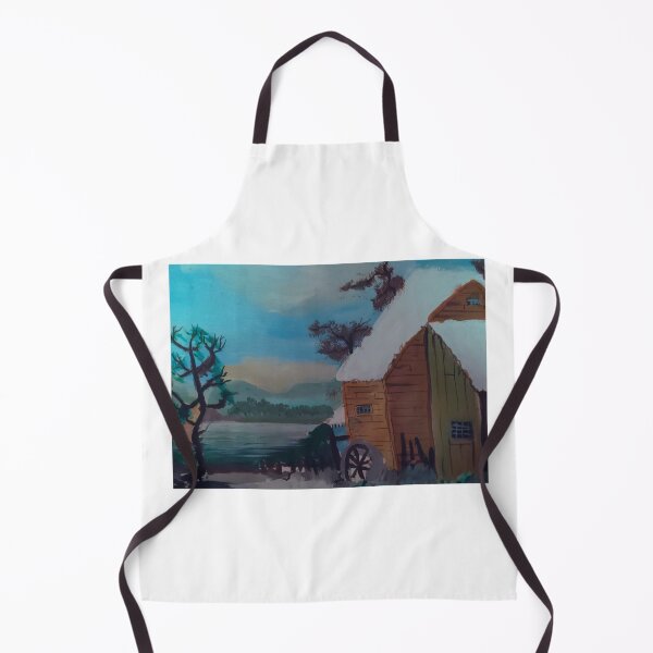 Item preview, Winter Log Cabin By The Lake - Painting designed and sold by OlympicsMerch.