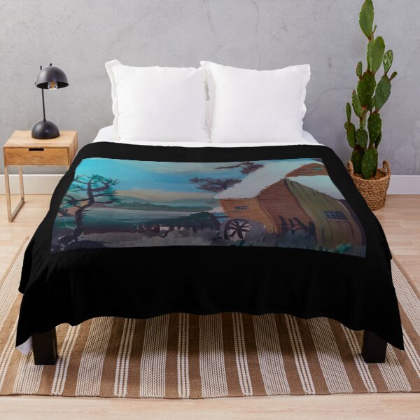 Item preview, Winter Log Cabin By The Lake - Painting designed and sold by OlympicsMerch.