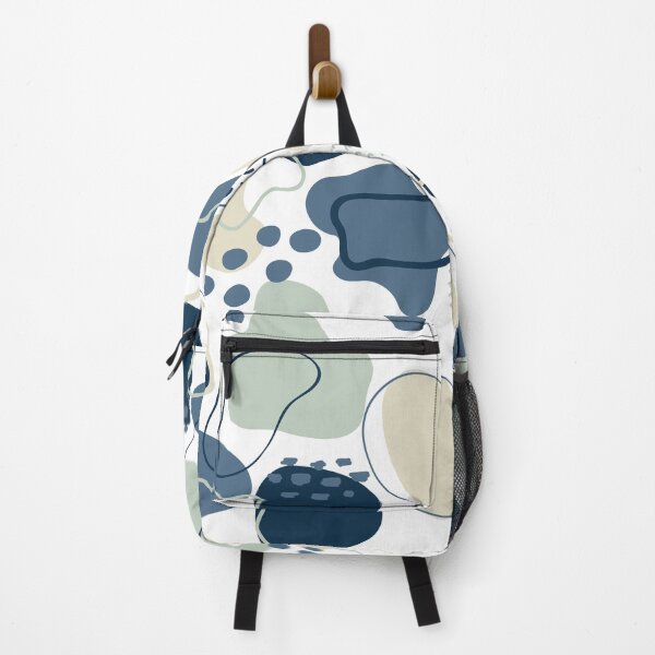 Item preview, Mid century abstract shapes pattern (shades of blue on white background) designed and sold by Chinxi.