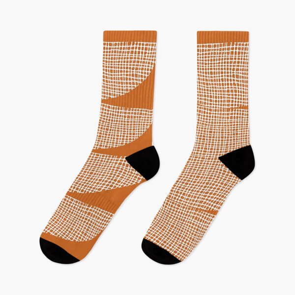 Item preview, Mid Century Modern White Semi-Circles Pattern on Burnt Orange designed and sold by QuestingPixel.