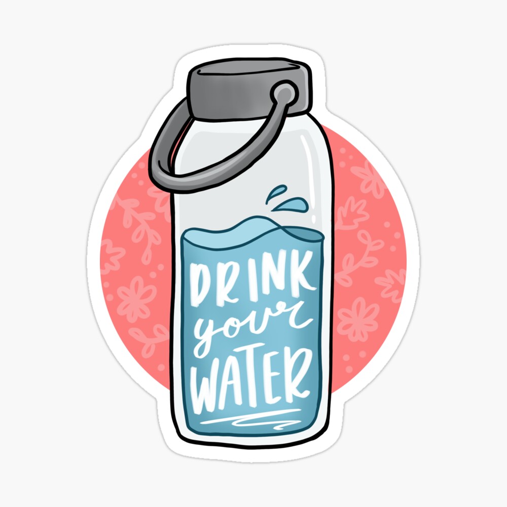 Cute Drinking Water Reminder Label Potable Bottle Tag Sticker for Sale by  GSquaredDesigns