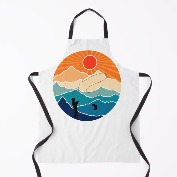 Item preview, Retro fly fisherman with fishing rod in the mountains designed and sold by Cedinho.
