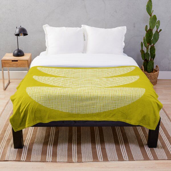 Item preview, Mid Century Modern White Semi-Circles Pattern on Mustard Yellow Ochre designed and sold by QuestingPixel.