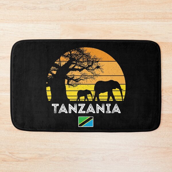 Item preview, Tanzania Elephant Safari Vintage Sunset Baobab Africa Flag designed and sold by d247.