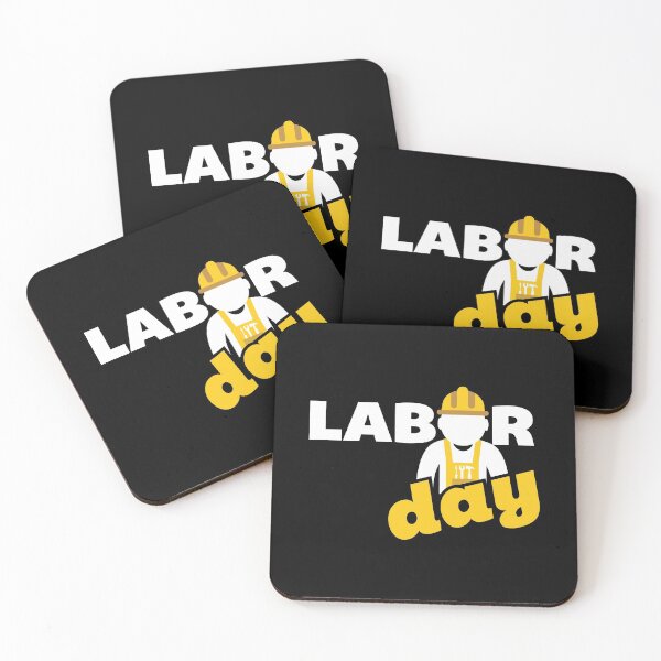 Item preview, Happy Labor Day With Yellow And White Typography designed and sold by FoxLand.