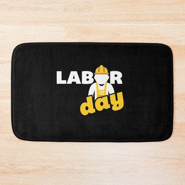 Item preview, Happy Labor Day With Yellow And White Typography designed and sold by FoxLand.