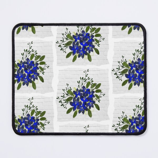 Item preview, Folk art Flowers in Blue on White washed wood designed and sold by OByD.