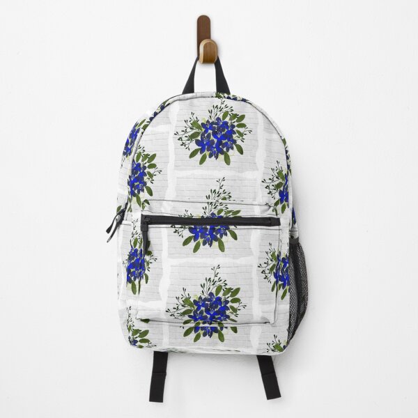 Item preview, Folk art Flowers in Blue on White washed wood designed and sold by OByD.