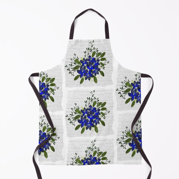 Item preview, Folk art Flowers in Blue on White washed wood designed and sold by OByD.