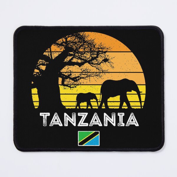 Item preview, Tanzania Elephant Safari Vintage Sunset Baobab Africa Flag designed and sold by d247.