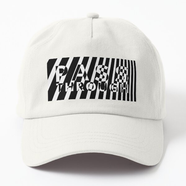 Pass Through zebra stripes - black and white line art Dad Hat