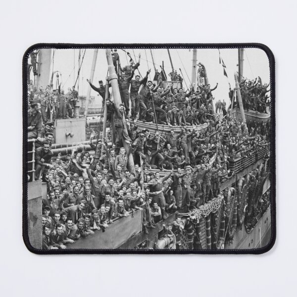 Item preview, US Troops Celebrating Their Return Home - WW2 1945 designed and sold by warishellstore.