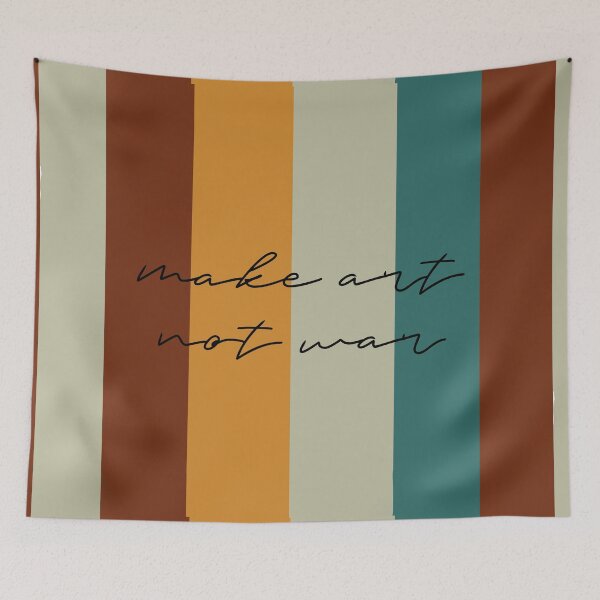 Item preview, Make Art Not War retro background designed and sold by annaguerrawords.