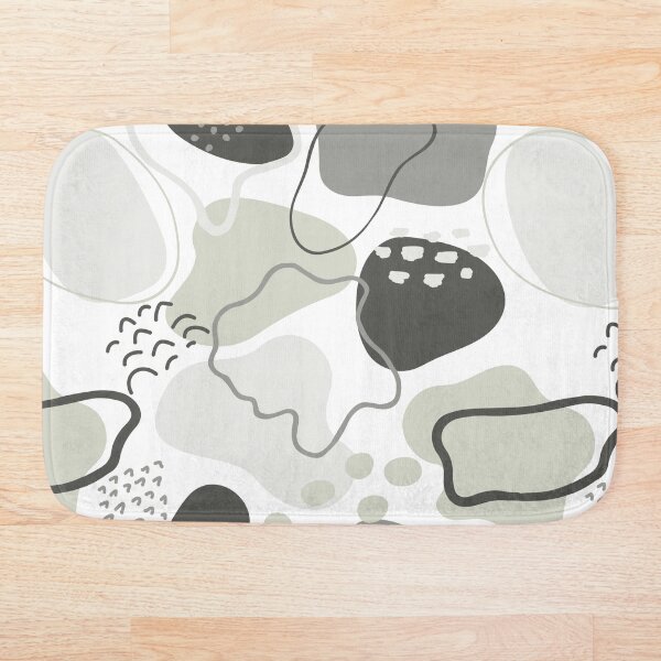 Item preview, Mid century abstract shapes pattern (grayscale on white background) designed and sold by Chinxi.