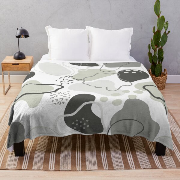 Item preview, Mid century abstract shapes pattern (grayscale on white background) designed and sold by Chinxi.