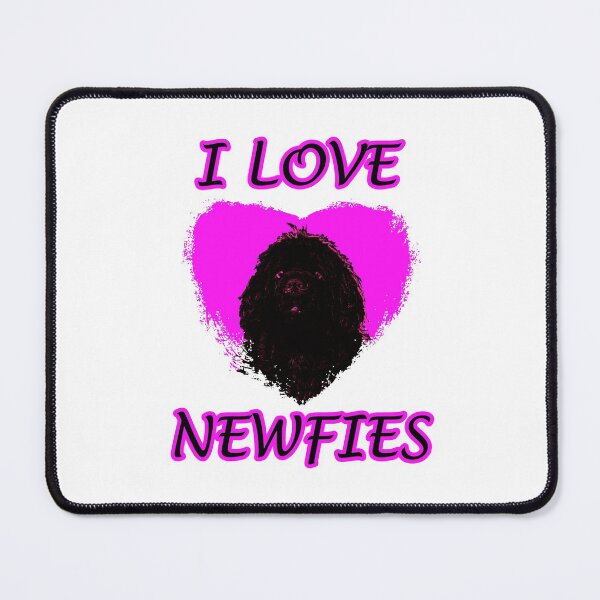 Item preview, Newfoundland dog black heart pink designed and sold by Moonyflower.