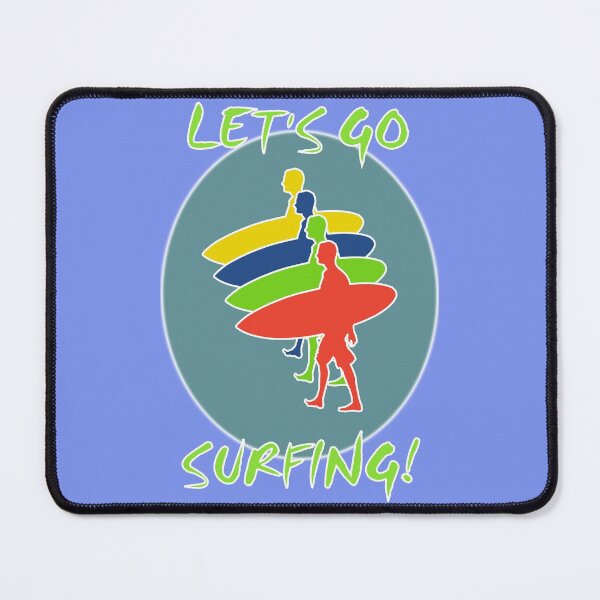 Item preview, Let's Go Surfing! - Multicolor Surfer Silhouettes Design designed and sold by ThisNThatImages.