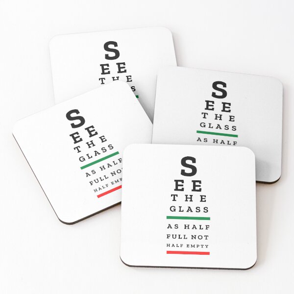 Item preview, EYE CHART - See The Glass As Half Full Not Half Empty - motivational art designed and sold by Art4Motivation.