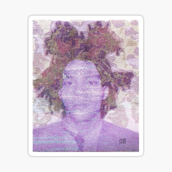Glitchy portrait | Algorithmic art | Pop art | Street-art aesthetics Sticker