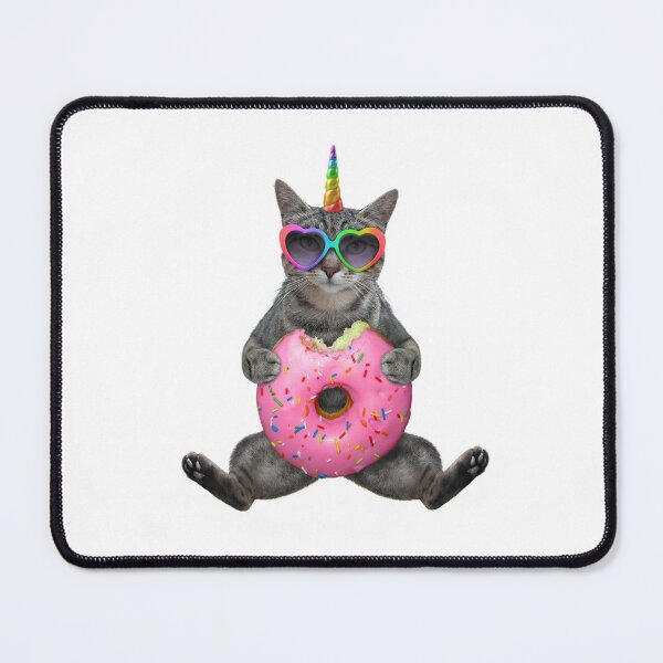 Item preview, Caticorn Eating A Donut Wearing Heart Sunglasses designed and sold by MamaSweetea.