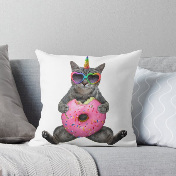 Item preview, Caticorn Eating A Donut Wearing Heart Sunglasses designed and sold by MamaSweetea.