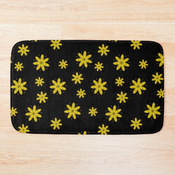 Item preview, Golden floral pattern on a black background designed and sold by alfaouzi.
