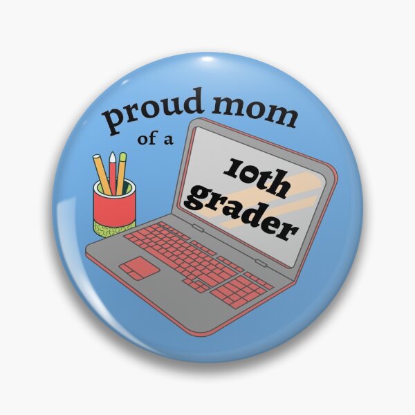 Item preview, proud mom of a 10th grader, cute laptop graphic designed and sold by Jessi-Sketches.