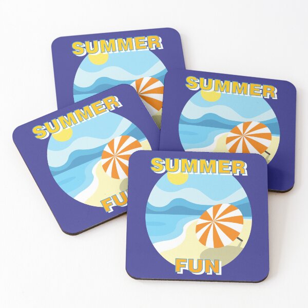 Item preview, Summer Fun! – Bold Lettering on Beach Background Design designed and sold by ThisNThatImages.