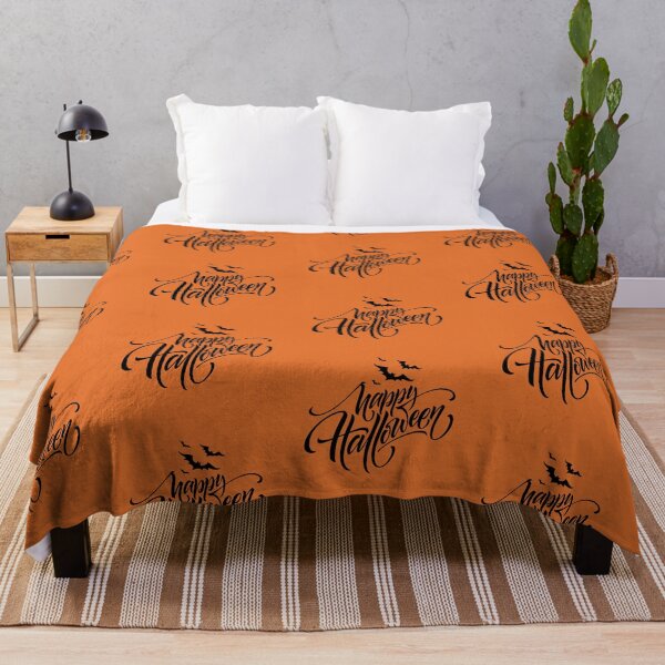 Item preview, Happy Halloween Script Style Hand Writing Text with Bats Black designed and sold by WearWolfDesigns.