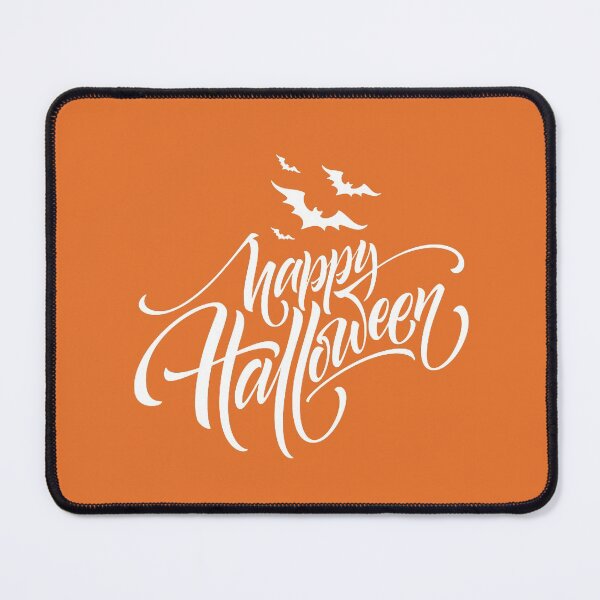 Item preview, Happy Halloween Script Style Hand Writing Text with Bats White designed and sold by WearWolfDesigns.