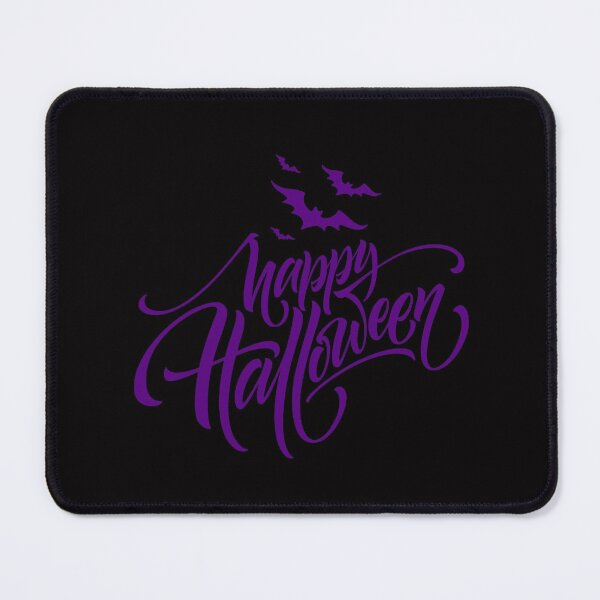 Item preview, Happy Halloween Script Style Hand Writing Text with Bats Purple designed and sold by WearWolfDesigns.