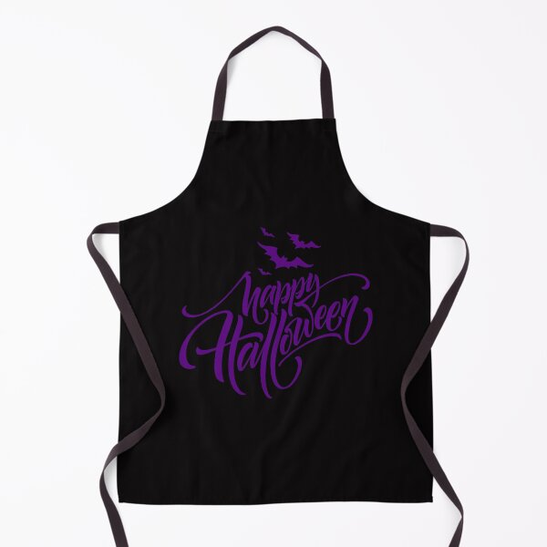 Item preview, Happy Halloween Script Style Hand Writing Text with Bats Purple designed and sold by WearWolfDesigns.