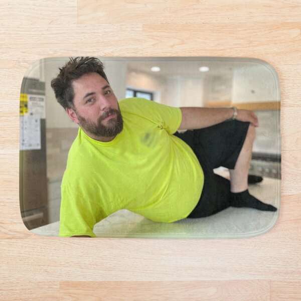 Man in a Yellow Shirt Bath Mat