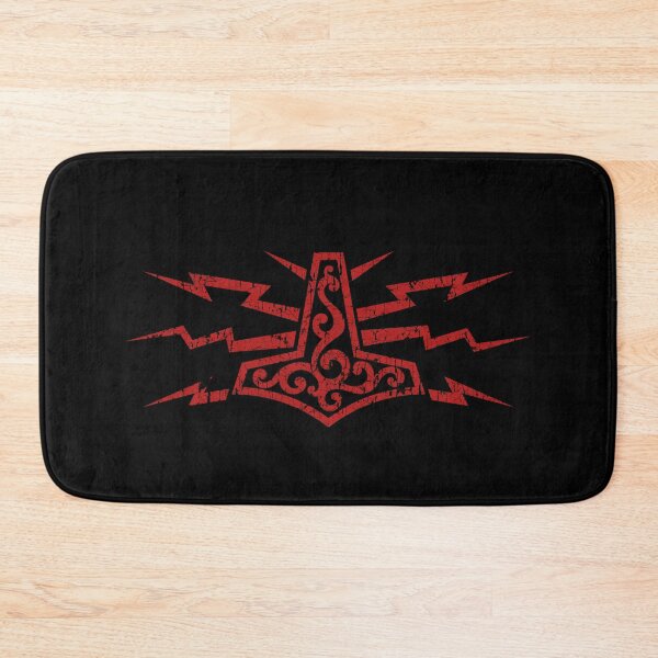 Item preview, Viking Thors Hammer Norse Pagan Mjolnir Lightning Red Distressed designed and sold by BluePagan.