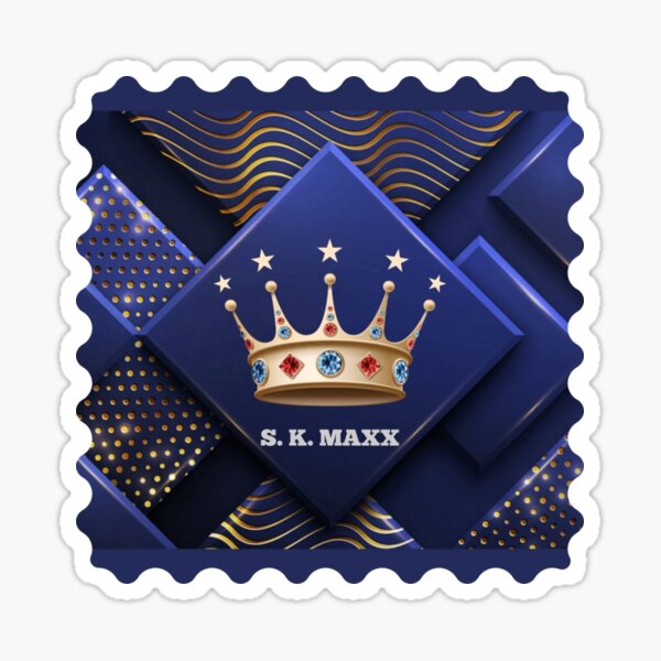 "Gold crown brand logo in golden pattern" Sticker for Sale by SKMAXX