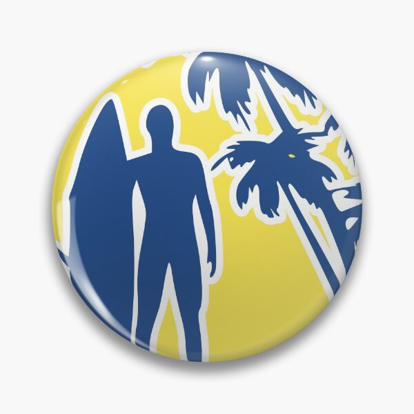 Item preview, Surfs Up! - Blue Surfer Silhouette on Yellow Oblong BG designed and sold by ThisNThatImages.