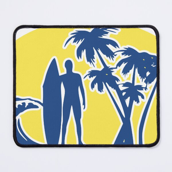 Item preview, Surfs Up! - Blue Surfer Silhouette on Yellow Oblong BG designed and sold by ThisNThatImages.