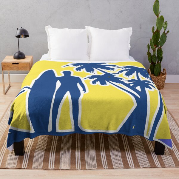 Item preview, Surfs Up! - Blue Surfer Silhouette on Yellow Oblong BG designed and sold by ThisNThatImages.