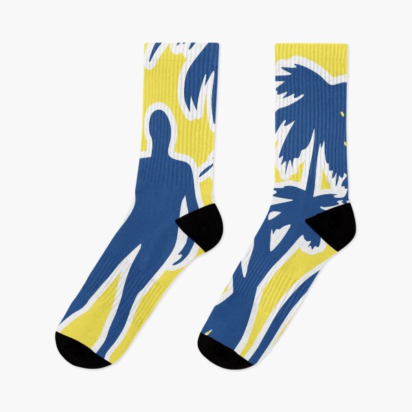 Item preview, Surfs Up! - Blue Surfer Silhouette on Yellow Oblong BG designed and sold by ThisNThatImages.