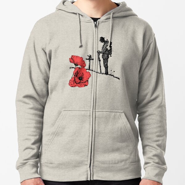 Remembrance Day Hoody Hoodies Mens Kids Lest We Forget Flower Armed Forces Poppy 