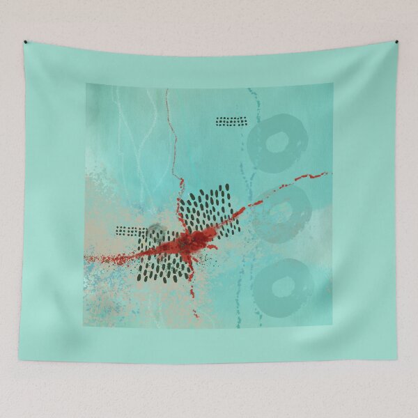 Item preview, Aqua Abstract Modern Art Painting designed and sold by NancyMerkle.